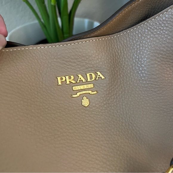 PRADA Beige Leather Hobo Shoulder Bag - Picture 3 of 14